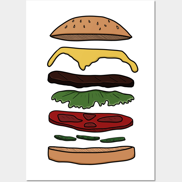 colored burger layers Wall Art by danas_fantasy